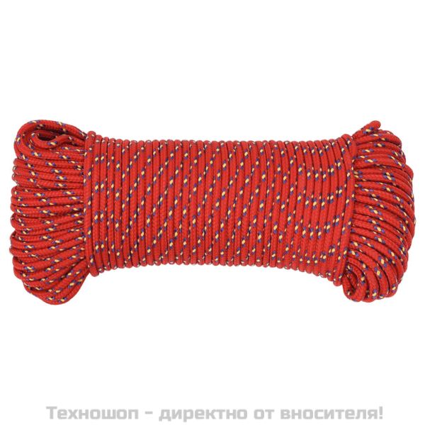 Въже за лодка Червено 3 мм 50 м полипропилен