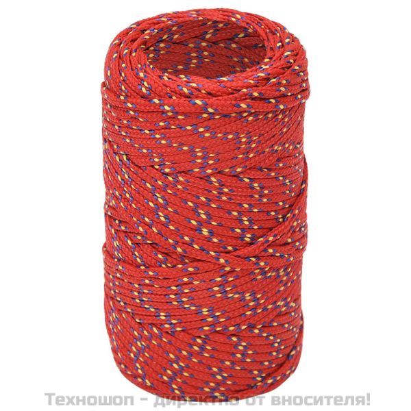 Въже за лодка Червено 2 мм 50 м полипропилен