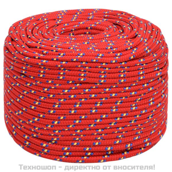 Въже за лодка Червено 6 мм 25 м полипропилен