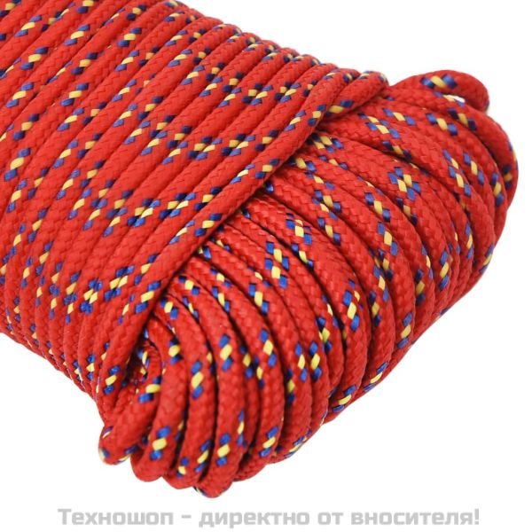 Въже за лодка Червено 5 мм 25 м полипропилен