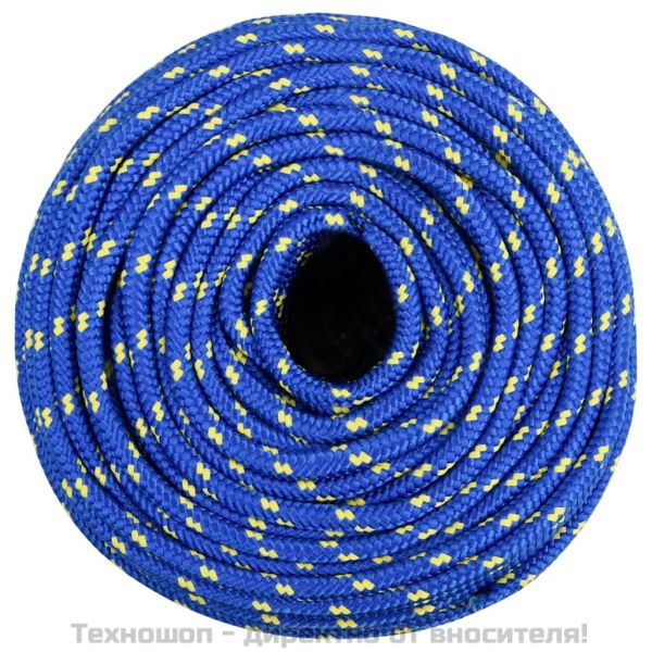 Въже за лодка синьо 6 мм 250 м полипропилен