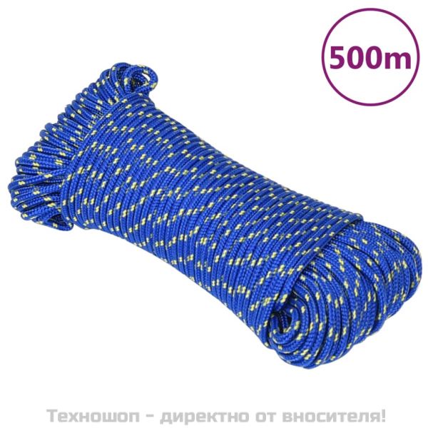 Въже за лодка синьо 3 мм 500 м полипропилен