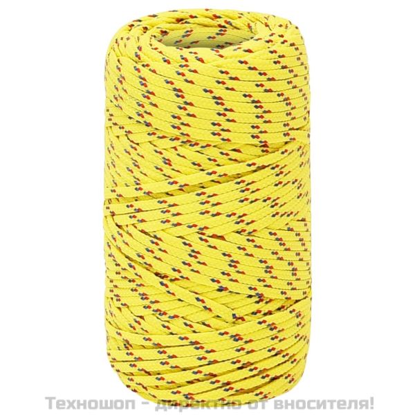 Въже за лодка жълто 2 мм 250 м полипропилен