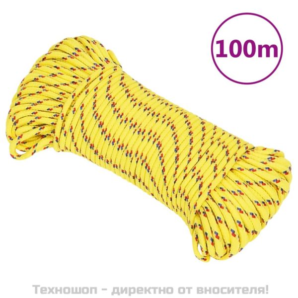 Въже за лодка жълто 3 мм 100 м полипропилен