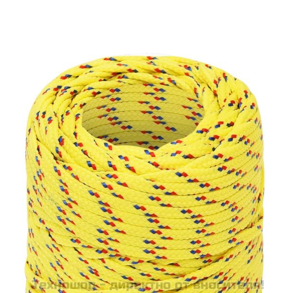Въже за лодка жълто 2 мм 100 м полипропилен
