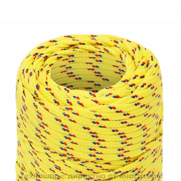 Въже за лодка жълто 2 мм 50 м полипропилен