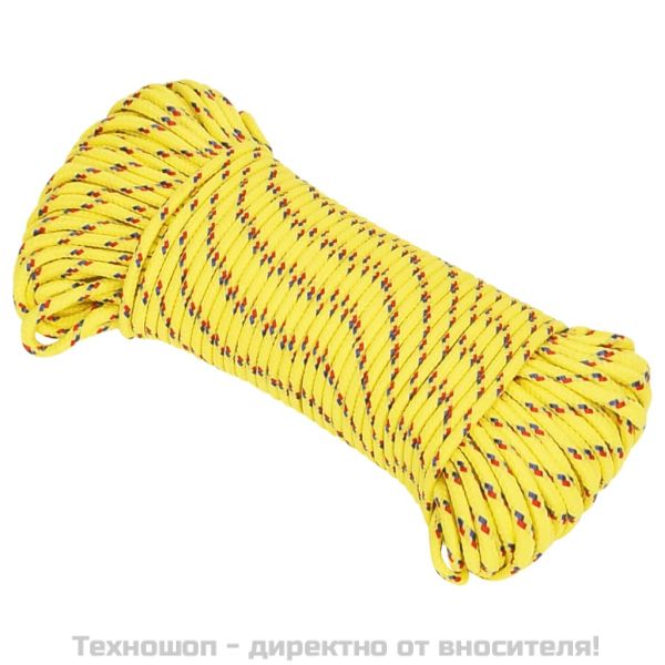 Въже за лодка жълто 4 мм 250 м полипропилен