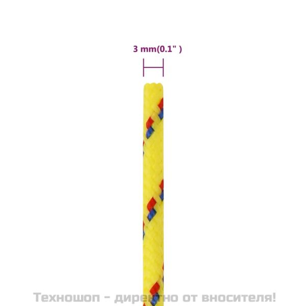 Въже за лодка жълто 3 мм 500 м полипропилен