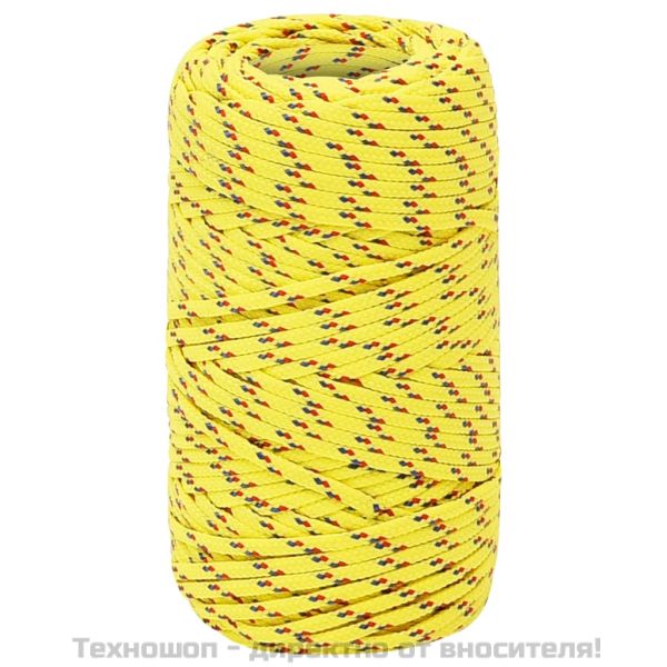 Въже за лодка жълто 2 мм 25 м полипропилен