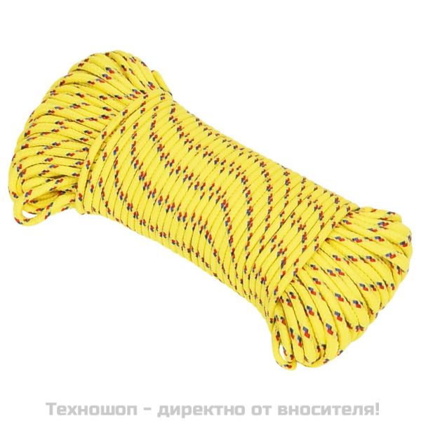 Въже за лодка жълто 5 мм 50 м полипропилен