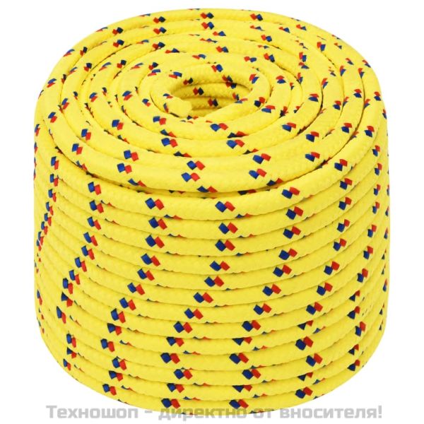 Въже за лодка жълто 14 мм 250 м полипропилен