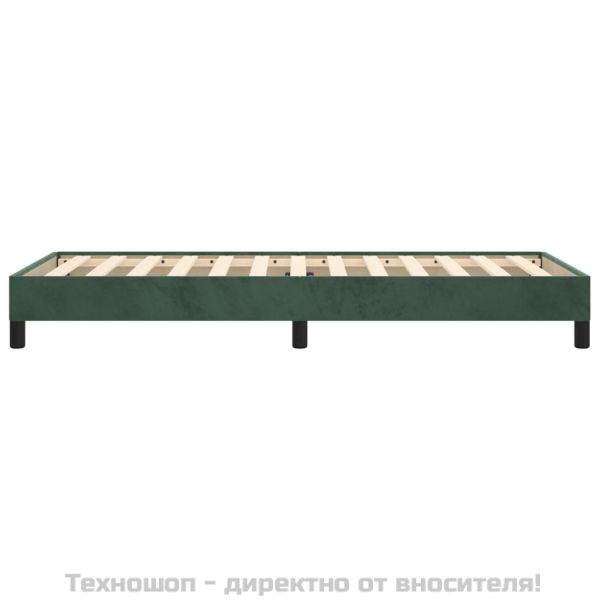 Рамка за легло без матрак, тъмнозелена, 80x200 см, кадифе