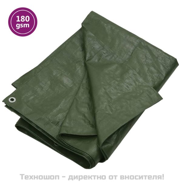 Брезент, 180 г/м², 3x4 м, зелен, HDPE