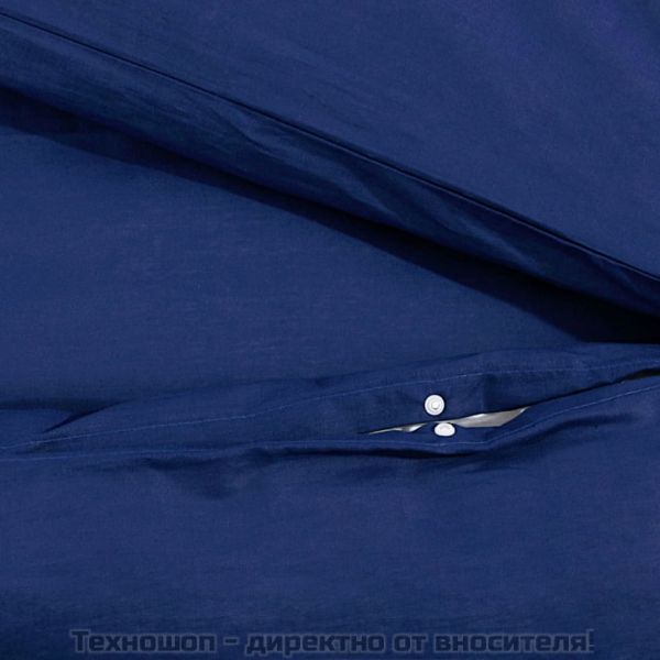 Комплект спално бельо тъмносиньо 135x200 см олекотен микрофибър