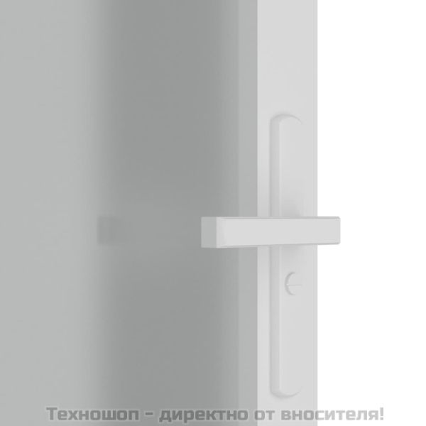 Интериорна врата 76x201,5 см бял мат ESG стъкло и алуминий