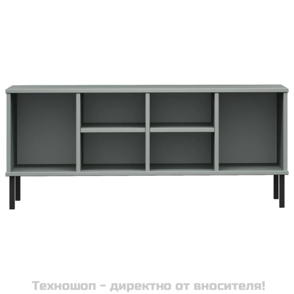 Етажерка за обувки с метални крака сива 106x35x45 см масив OSLO