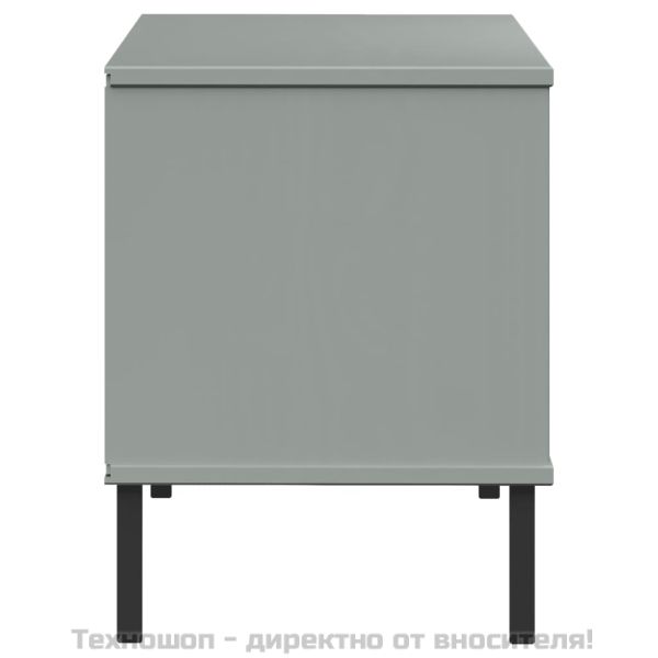 Етажерка за обувки с метални крака сива 106x35x45 см масив OSLO