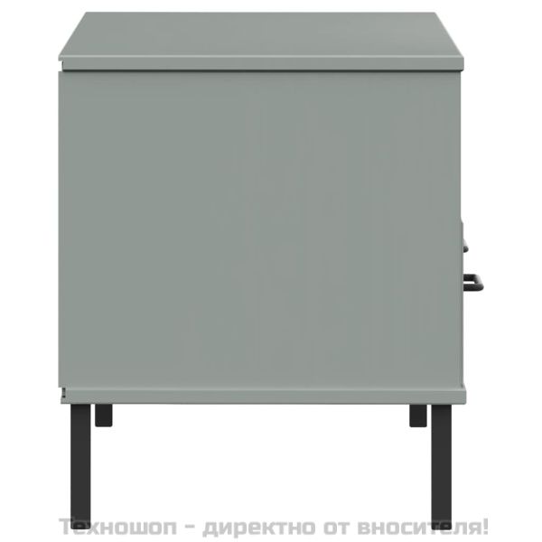 ТВ шкаф с метални крака сив бор масив OSLO