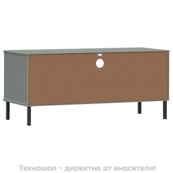 ТВ шкаф с метални крака сив бор масив OSLO