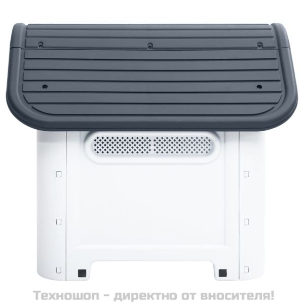 Кучешка къщичка, сива, 59x75x66 см, полипропилен