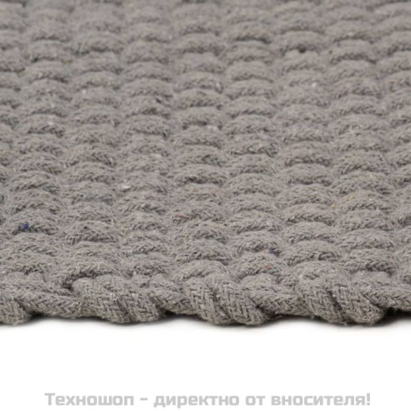 Килим правоъгълен сив 160x230 см памук