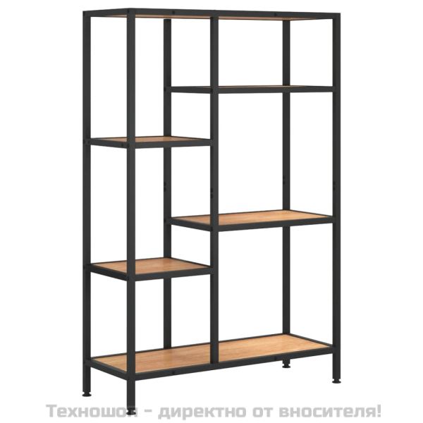 Етажерка за книги 80x30x120 см стомана и инженерно дърво