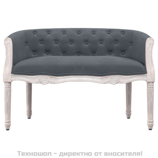 Пейка, тъмносива, 98x56x69 см, кадифе