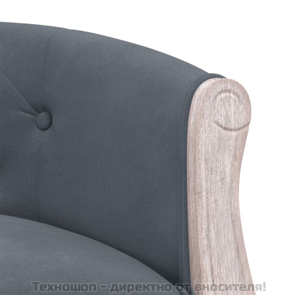 Пейка, тъмносива, 98x56x69 см, кадифе