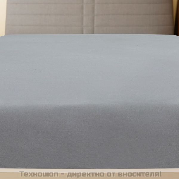 Чаршаф с ластик, сив, 160x200 см, памук