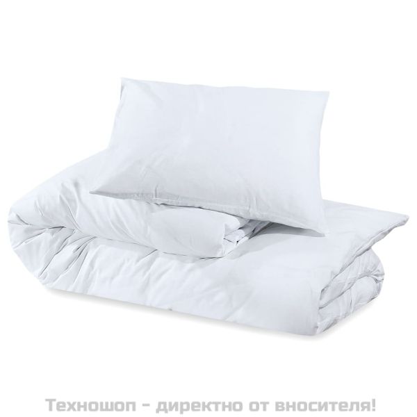 Комплект спално бельо бял 135x200 см, олекотен микрофибър
