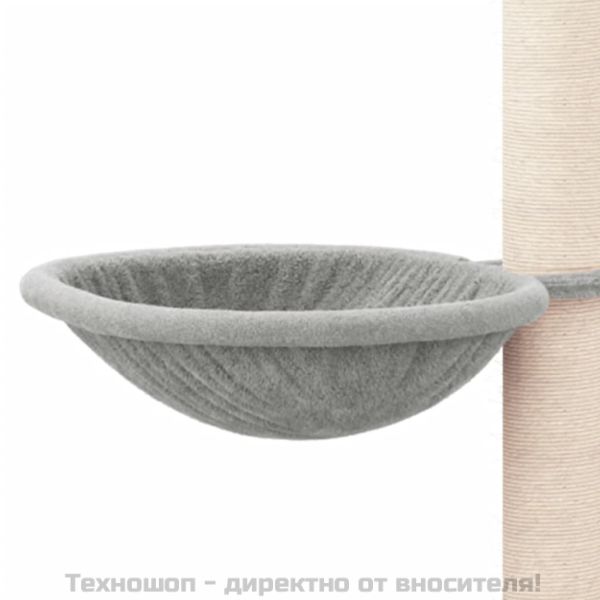 Котешко дърво със сизалени стълбове, светлосиво, 94,5 см