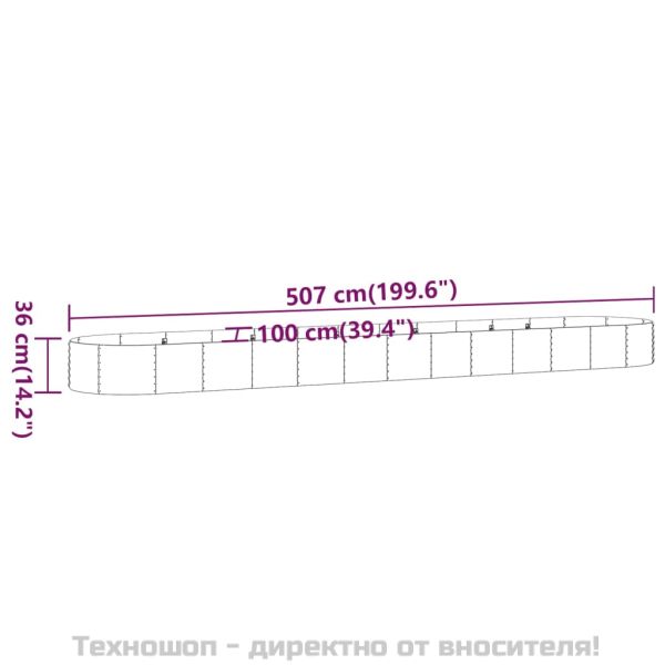 Градинска повдигната леха поцинкована стомана антрацит