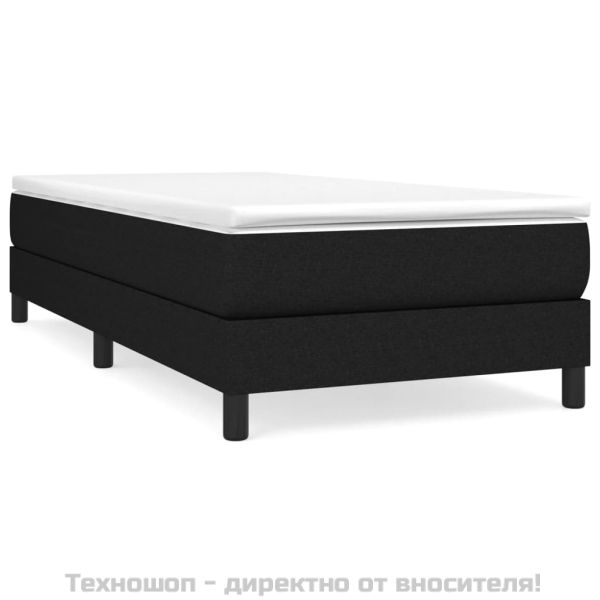 Боксспринг легло с матрак, черно, 80x200 см, плат