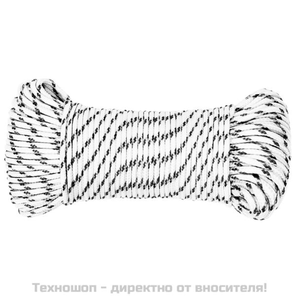 Плетено въже за лодка бяло 3 мм x 25 м полиестер