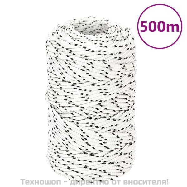 Плетено въже за лодка бяло 2 мм x 500м полиестер