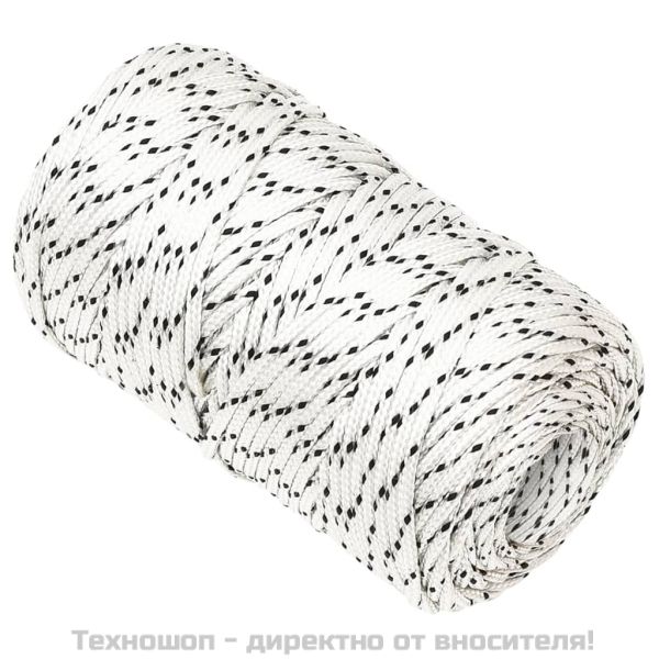 Плетено въже за лодка бяло 2 мм x 250 м полиестер