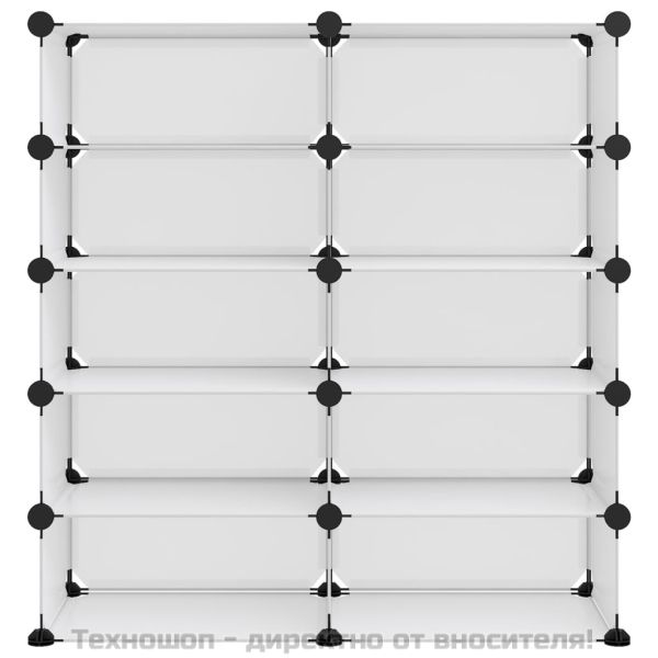 Етажерка за обувки, прозрачна, 84x32x88,5 см, PP