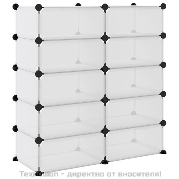 Етажерка за обувки, прозрачна, 84x32x88,5 см, PP