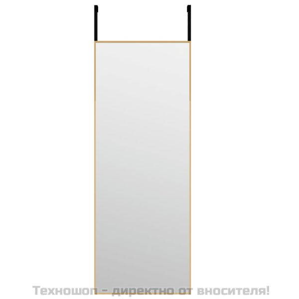 Огледало за врата, златисто, 30x80 см, стъкло и алуминий