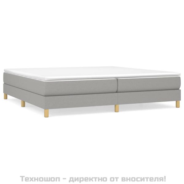 Боксспринг легло с матрак, светлосиво, 200x200 см, плат