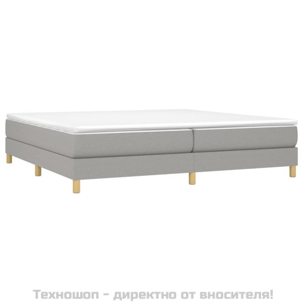 Боксспринг легло с матрак, светлосиво, 200x200 см, плат