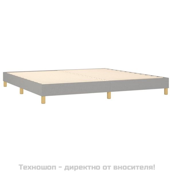 Боксспринг легло с матрак, светлосиво, 200x200 см, плат