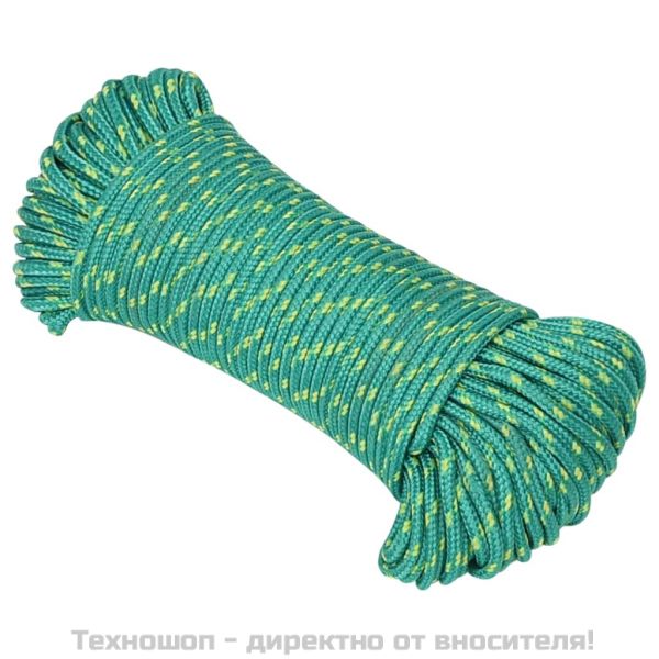 Въже за лодка зелено 3 мм 25 м полипропилен