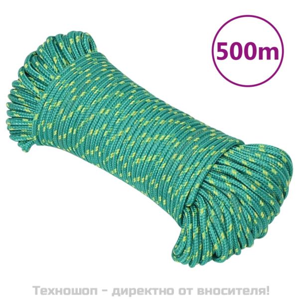 Въже за лодка зелено 3 мм 500 м полипропилен