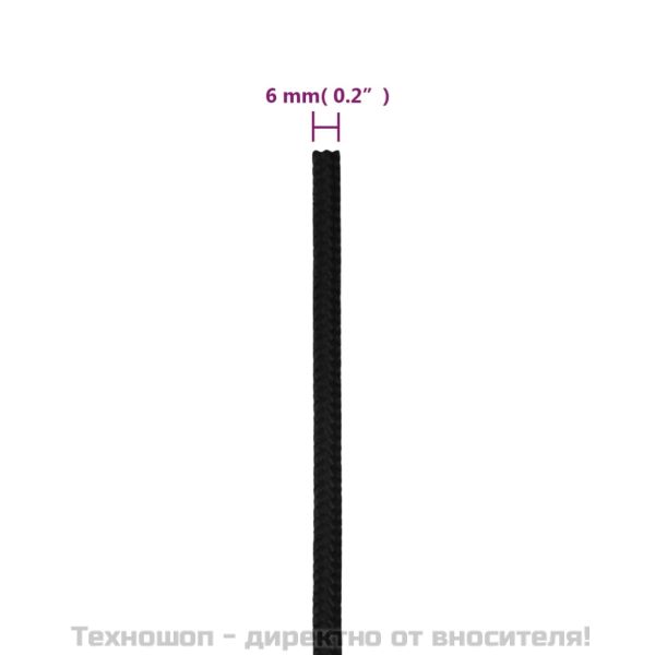 Работно въже черно 6 мм 50 м полиестер