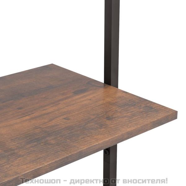 Етажерка стълба с 3 рафта тъмнокафяво и черно 64x35x120,5 см