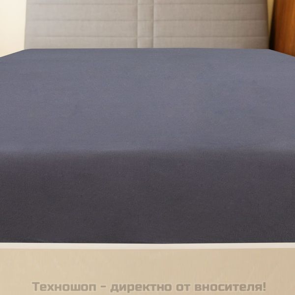 Чаршаф с ластик, антрацит, 100x200 см, памук