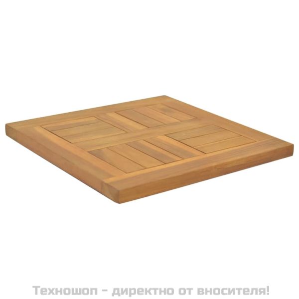 Квадратен плот за маса, 40x40x2,5 см, тиково дърво масив