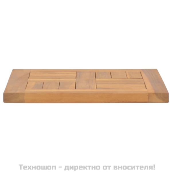 Квадратен плот за маса, 40x40x2,5 см, тиково дърво масив