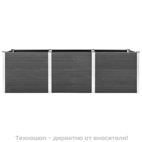 Градинска повдигната леха, сива, 300x50x91 см, WPC